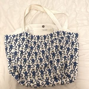 Roller rabbit preppy blue monkey tote bag 🙈💙